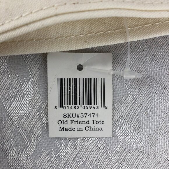 Teresa Kogut Old Friend Teddy Bear Large Canvas Tote Reusable Bag NWT - Picture 13 of 13